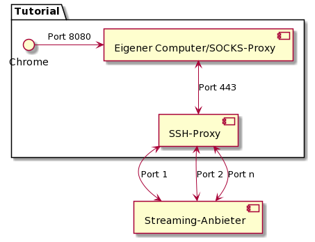 Der SOCKS-Proxy kann mit mehreren Ports gleichzeitig umgehen.